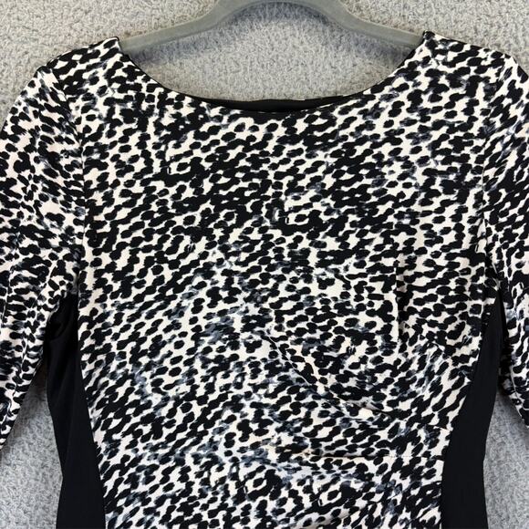 Lauren Ralph Lauren Dress 8 Mob Wife Animal Print Side Ruched Stretchy Sheath - Picture 3 of 10